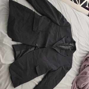 Chaps Men's Dark Gray Houndstooth Blazer